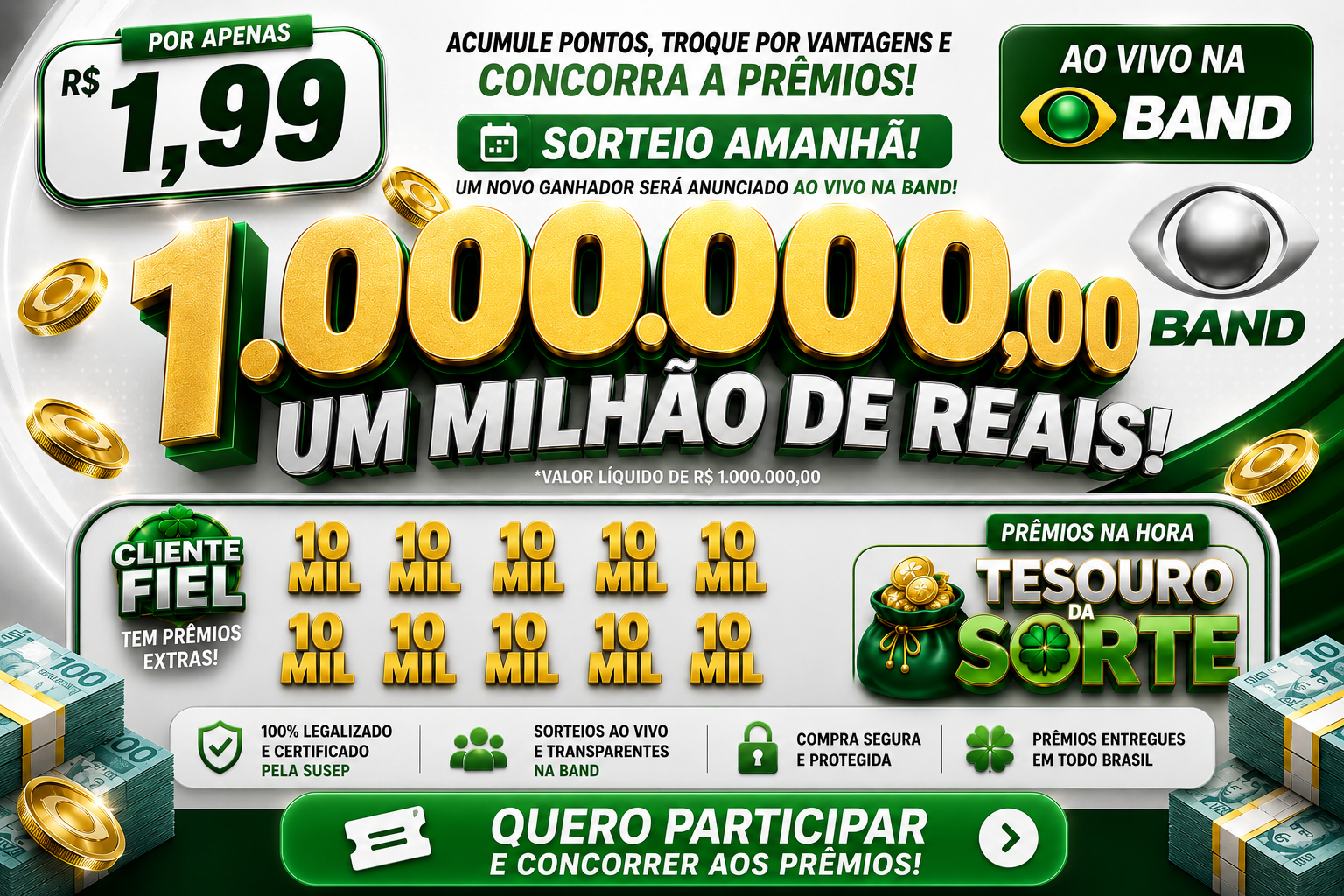 Band Sorteios — Um milhão de reais ao vivo na Band